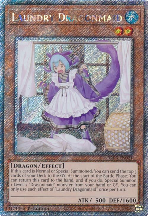 Image for Laundry Dragonmaid (Platinum Secret Rare) (Quarter Century Bonanza) (RA03-EN021) - YuGiOh