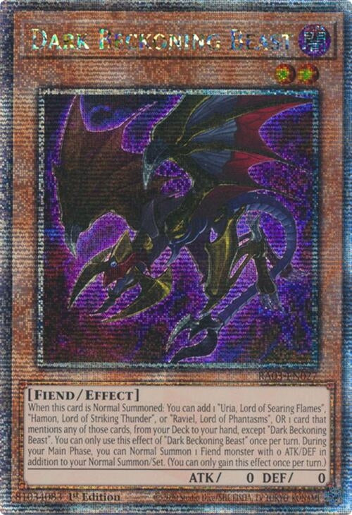 Image for Dark Beckoning Beast (Quarter Century Secret Rare) (Quarter Century Bonanza) (RA03-EN027) - YuGiOh