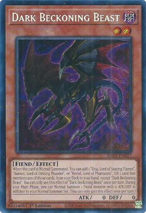 Image for Dark Beckoning Beast (Secret Rare) (Quarter Century Bonanza) (RA03-EN027) - YuGiOh