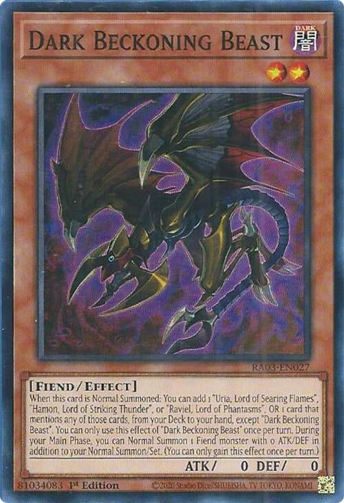 Image for Dark Beckoning Beast (Quarter Century Bonanza) (RA03-EN027) - YuGiOh