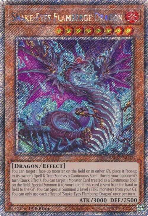 Image for Snake-Eyes Flamberge Dragon (Platinum Secret Rare) (Quarter Century Bonanza) (RA03-EN033) - YuGiOh