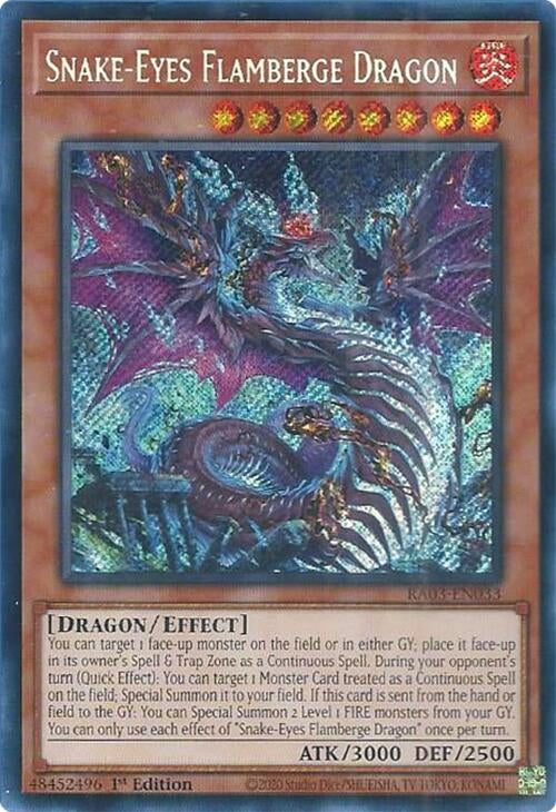 Image for Snake-Eyes Flamberge Dragon (Secret Rare) (Quarter Century Bonanza) (RA03-EN033) - YuGiOh