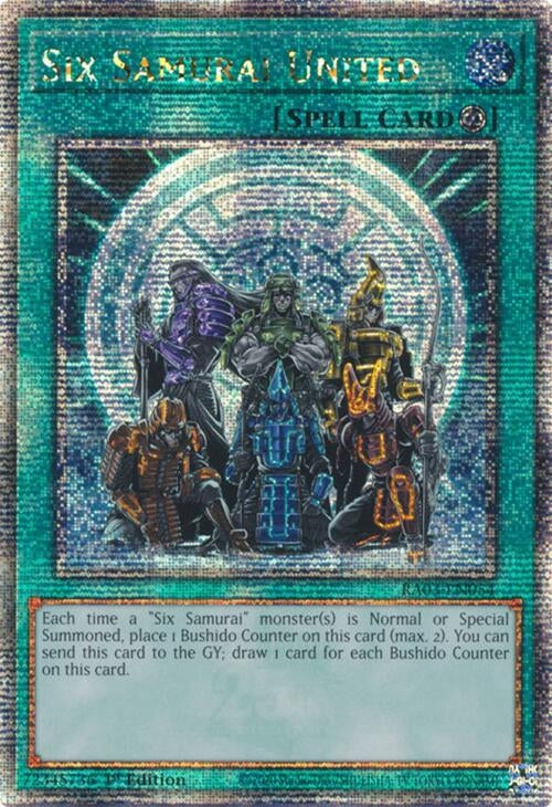 Image for Six Samurai United (Quarter Century Secret Rare) (Quarter Century Bonanza) (RA03-EN054) - YuGiOh
