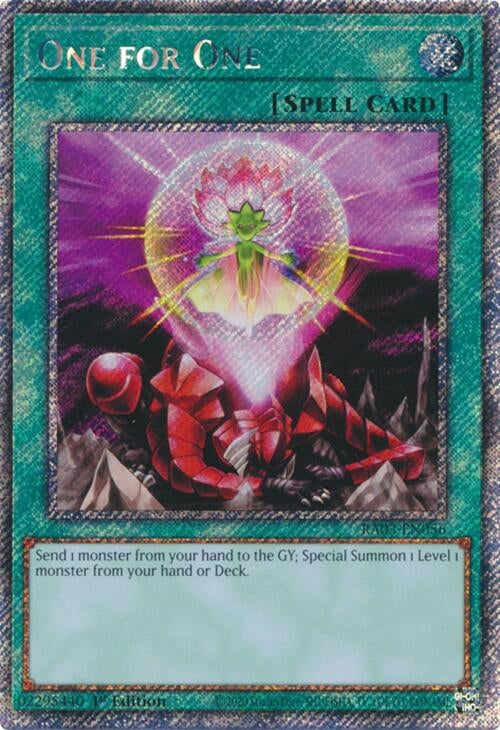 Image for One for One (Platinum Secret Rare) (Quarter Century Bonanza) (RA03-EN056) - YuGiOh