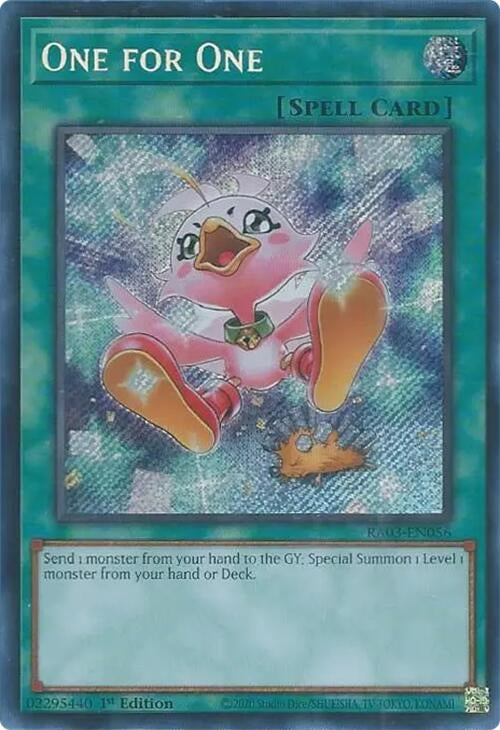 Image for One for One (Alternate Art) (Secret Rare) (Quarter Century Bonanza) (RA03-EN056) - YuGiOh