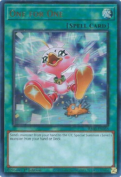 Image for One for One (Alternate Art) (UR) (Quarter Century Bonanza) (RA03-EN056) - YuGiOh