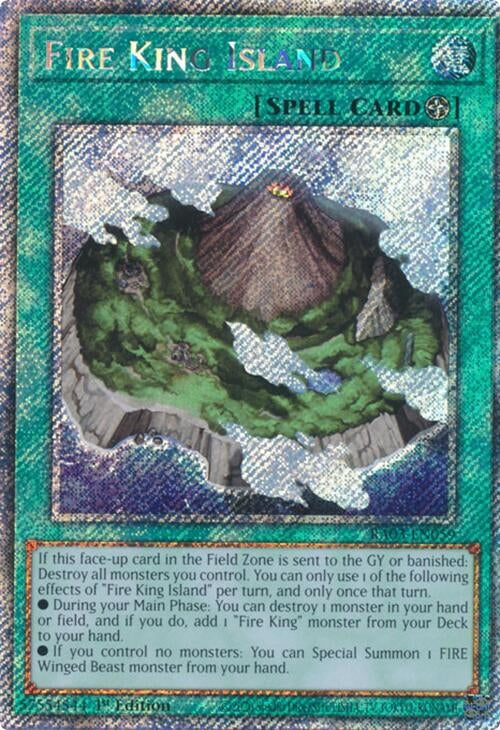 Image for Fire King Island (Platinum Secret Rare) (Quarter Century Bonanza) (RA03-EN059) - YuGiOh