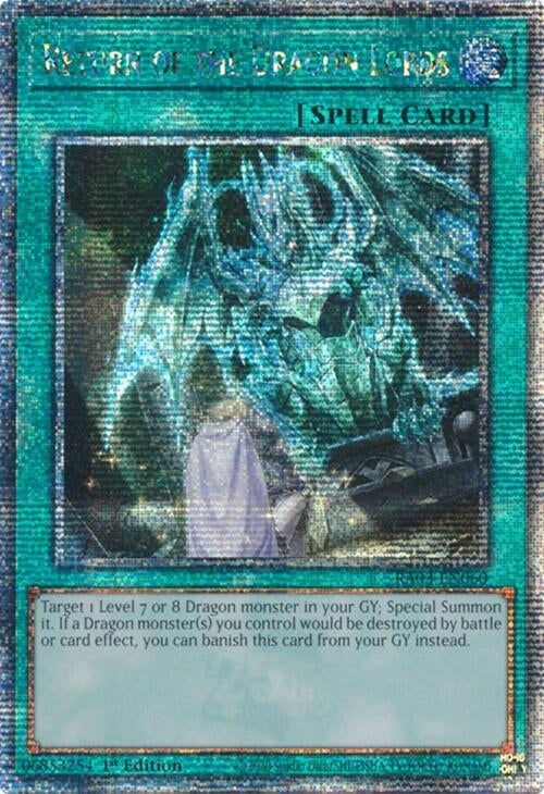 Image for Return of the Dragon Lords (Quarter Century Secret Rare) (Quarter Century Bonanza) (RA03-EN060) - YuGiOh