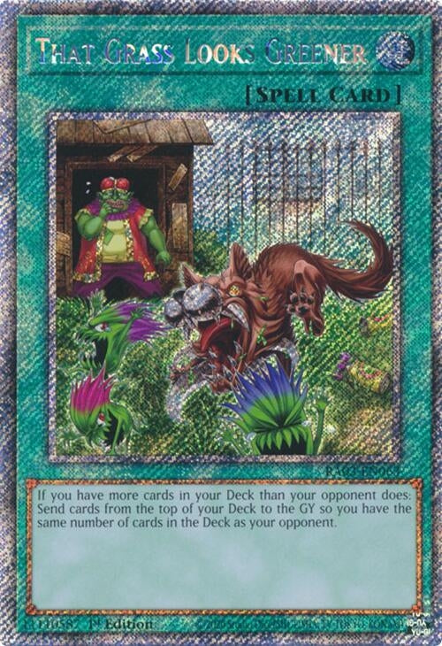 Image for That Grass Looks Greener (Platinum Secret Rare) (Quarter Century Bonanza) (RA03-EN063) - YuGiOh