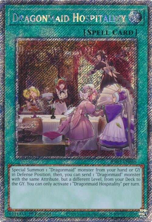 Image for Dragonmaid Hospitality (Platinum Secret Rare) (Quarter Century Bonanza) (RA03-EN068) - YuGiOh