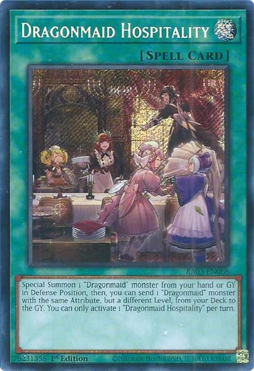 Image for Dragonmaid Hospitality (Secret Rare) (Quarter Century Bonanza) (RA03-EN068) - YuGiOh