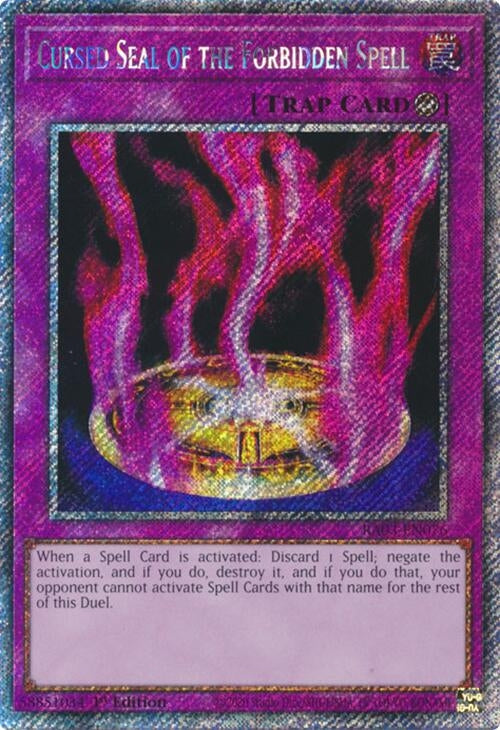 Image for Cursed Seal of the Forbidden Spell (Platinum Secret Rare) (Quarter Century Bonanza) (RA03-EN076) - YuGiOh
