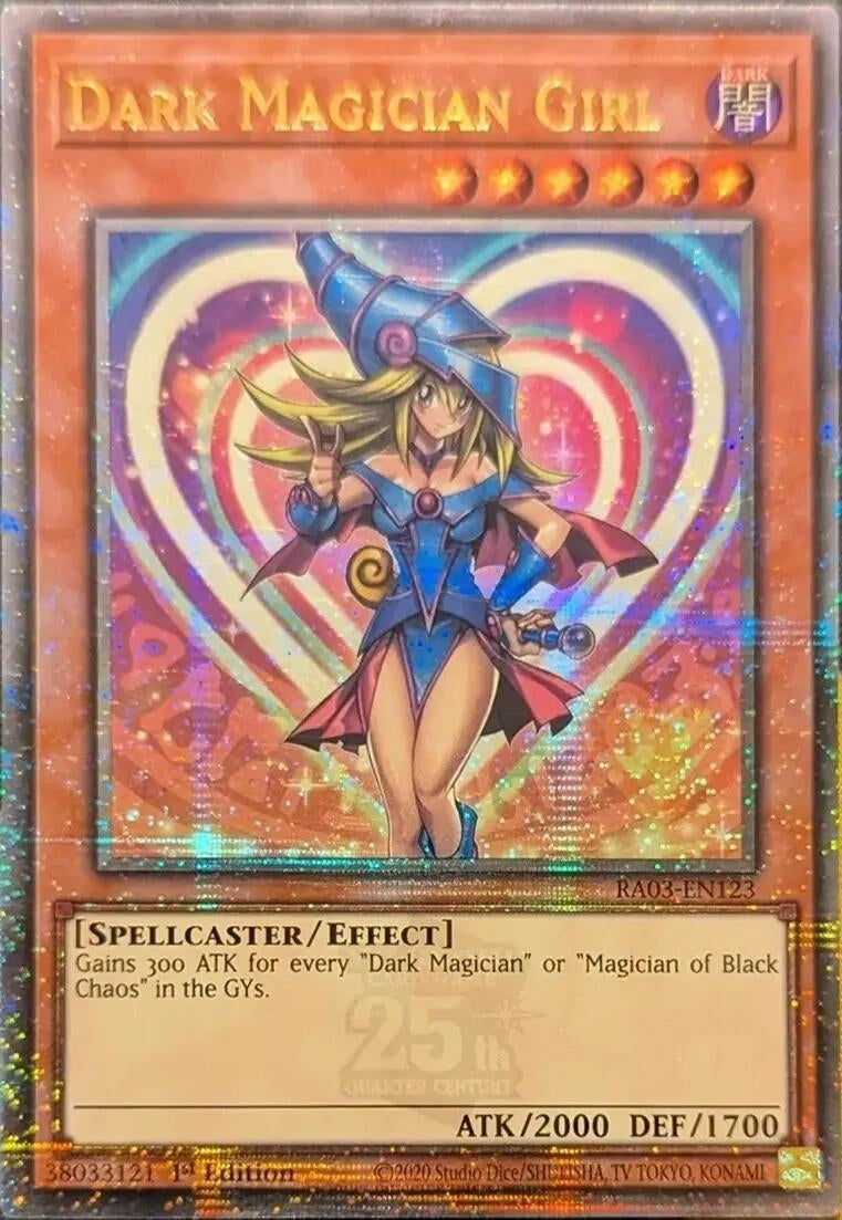 Image for Dark Magician Girl (Quarter Century Secret Rare) (A) (Quarter Century Bonanza) (RA03-EN123) - YuGiOh