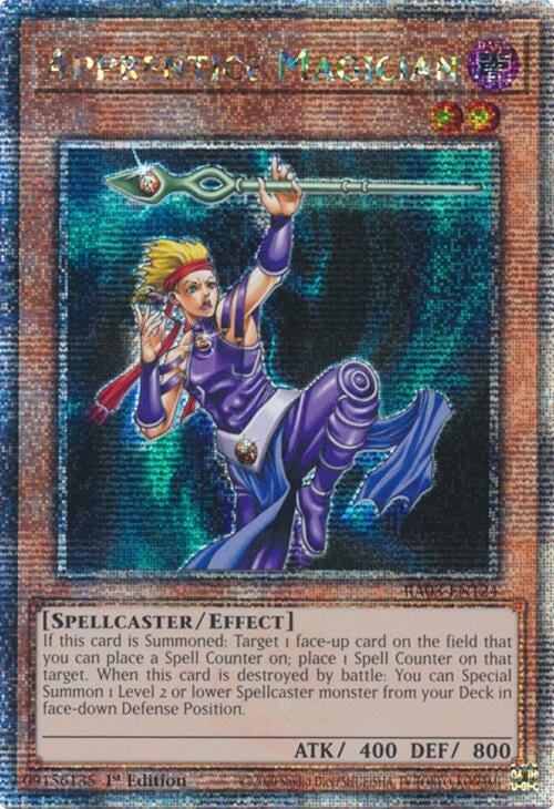 Image for Apprentice Magician (Quarter Century Secret Rare) (Quarter Century Bonanza) (RA03-EN124) - YuGiOh