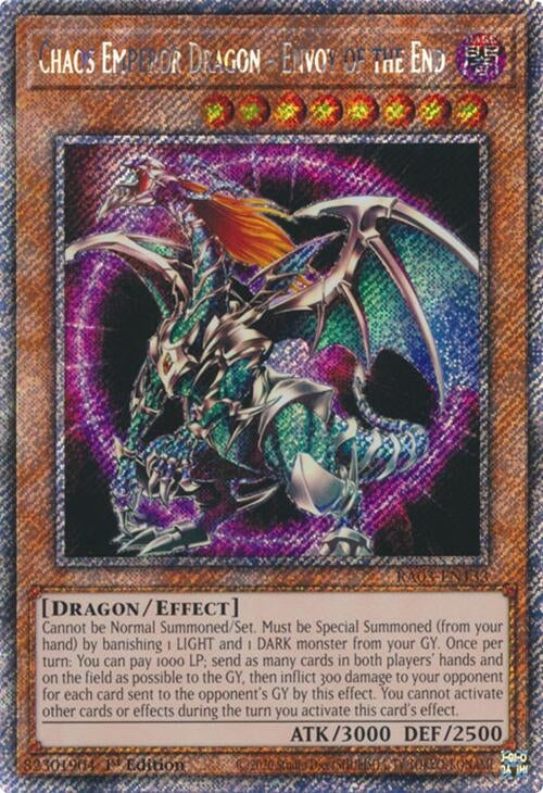 Image for Chaos Emperor Dragon - Envoy of the End (Platinum Secret Rare) (Quarter Century Bonanza) (RA03-EN133) - YuGiOh