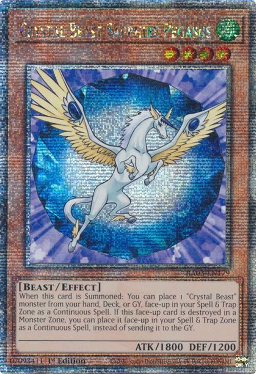 Image for Crystal Beast Sapphire Pegasus (Quarter Century Secret Rare) (Quarter Century Bonanza) (RA03-EN179) - YuGiOh