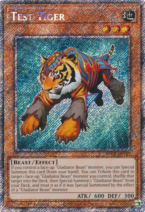 Image for Test Tiger (Platinum Secret Rare) (Quarter Century Bonanza) (RA03-EN189) - YuGiOh