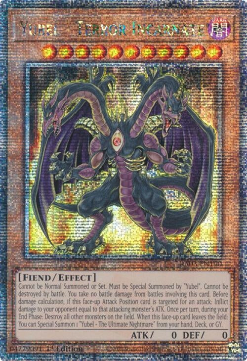 Image for Yubel - Terror Incarnate (Quarter Century Secret Rare) (Quarter Century Bonanza) (RA03-EN190) - YuGiOh