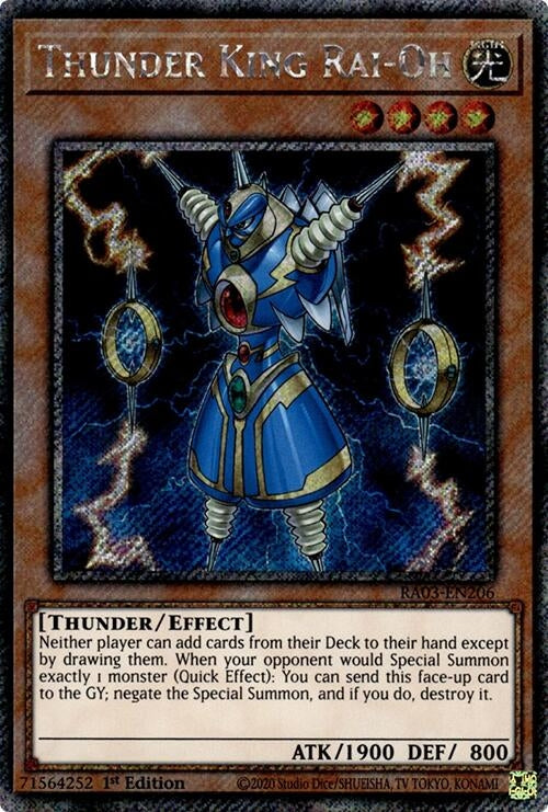 Image for Thunder King Rai-Oh (Platinum Secret Rare) (Quarter Century Bonanza) (RA03-EN206) - YuGiOh