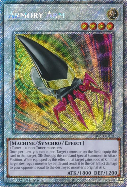 Image for Armory Arm (Platinum Secret Rare) (Quarter Century Bonanza) (RA03-EN213) - YuGiOh