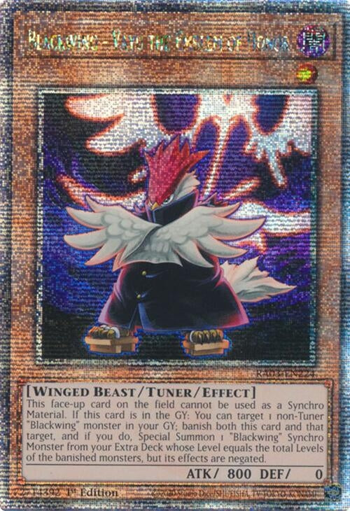Image for Blackwing - Vayu the Emblem of Honor (Quarter Century Secret Rare) (Quarter Century Bonanza) (RA03-EN224) - YuGiOh