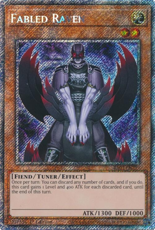 Image for Fabled Raven (Platinum Secret Rare) (Quarter Century Bonanza) (RA03-EN239) - YuGiOh