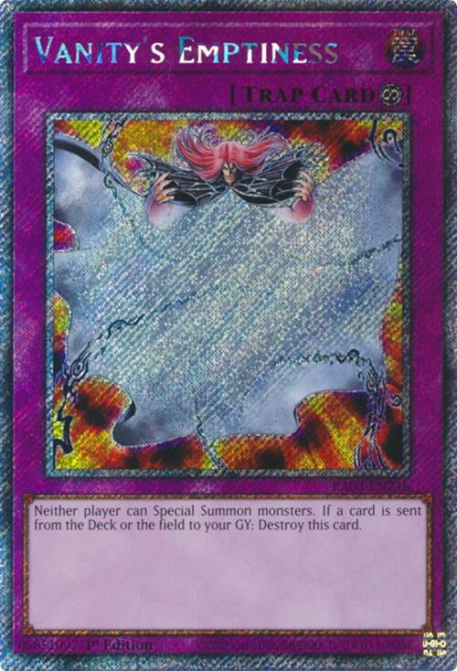 Image for Vanity's Emptiness (Platinum Secret Rare) (Quarter Century Bonanza) (RA03-EN246) - YuGiOh