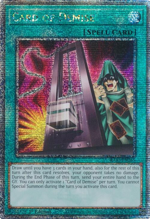 Image for Card of Demise (Quarter Century Secret Rare) (Quarter Century Bonanza) (RA03-EN265) - YuGiOh