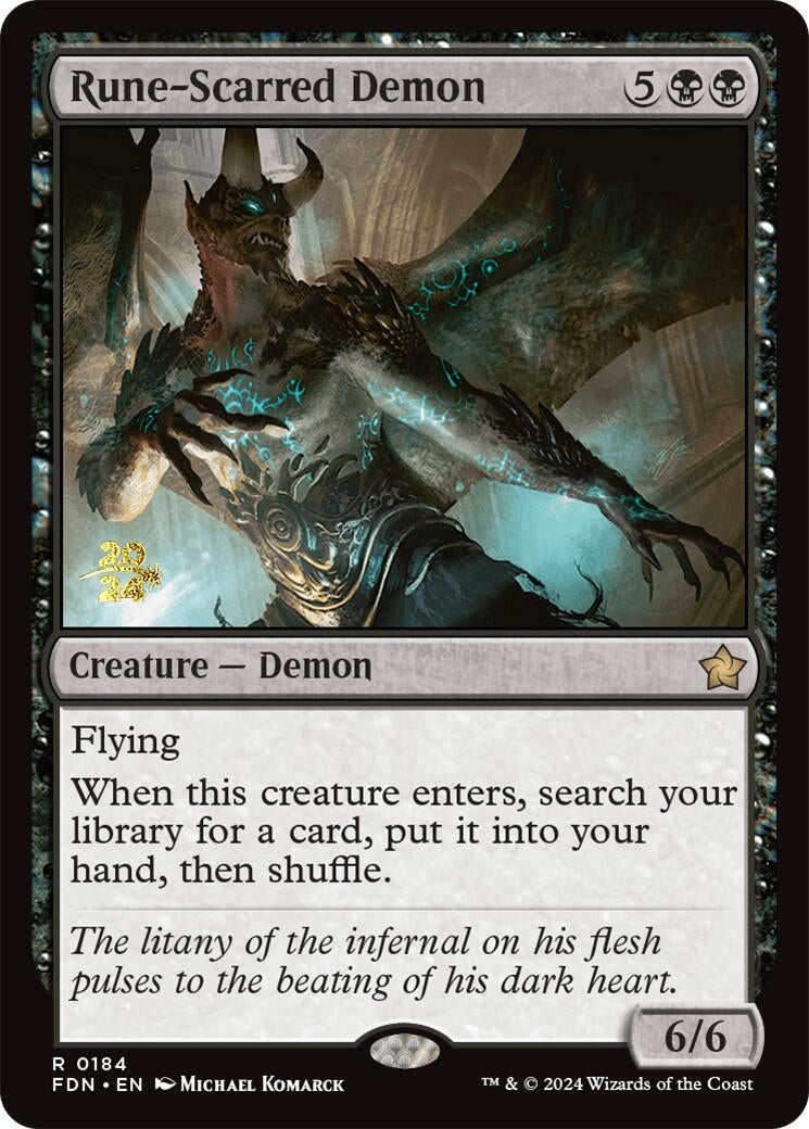 Image for Rune-Scarred Demon (Prerelease Cards) (184) - Magic: The Gathering
