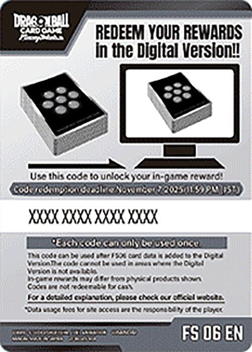 Image for Code Card - Starter Deck 6: Son Goku (Mini) (FS06) (Starter Deck 6: Son Goku (Mini)) - Dragon Ball Super: Fusion World