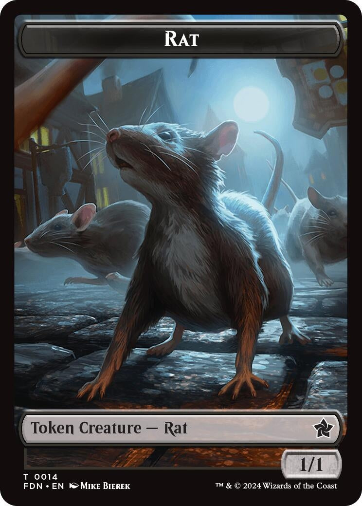 Image for Rat (0014) // Zombie Double-Sided Token (Foundations) (14 // 15) - Magic: The Gathering