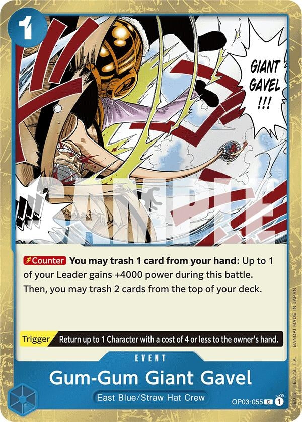 Image for Gum-Gum Giant Gavel (Jolly Roger Foil) (Premium Booster -The Best-) (OP03-055) - One Piece Card Game