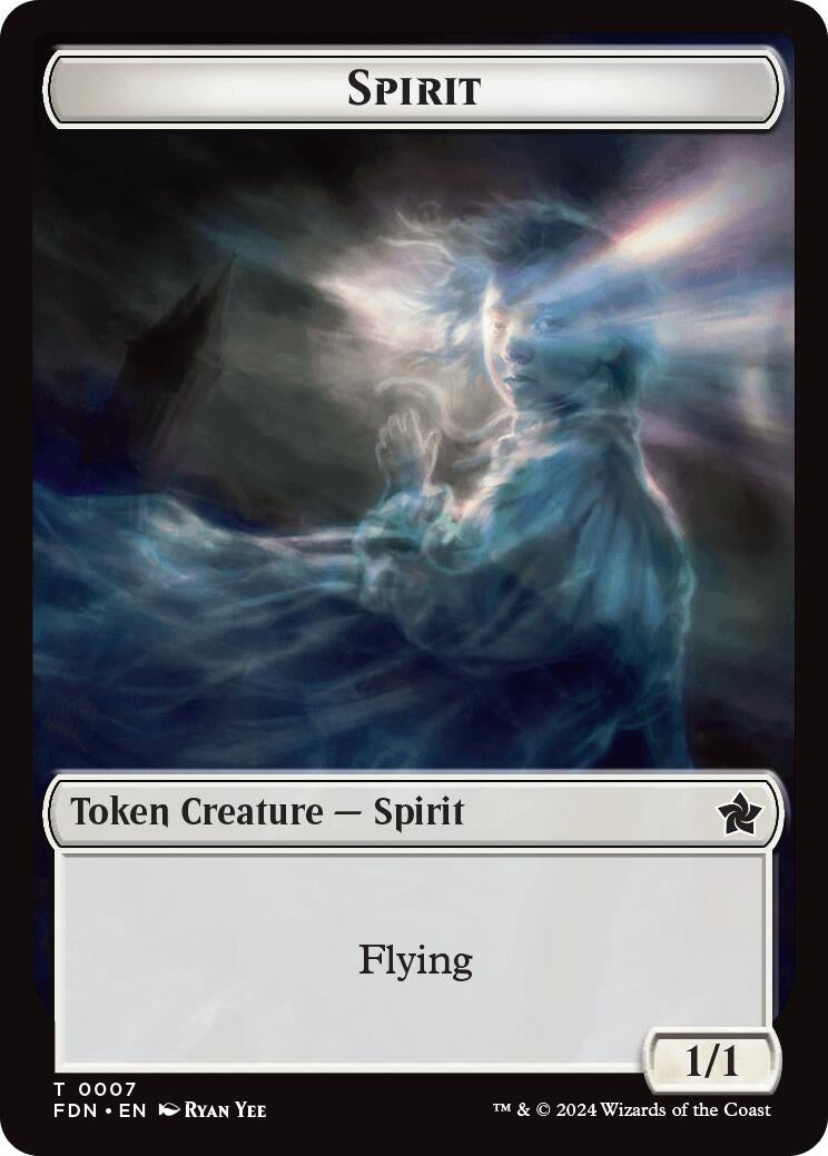 Image for Spirit // Cat (0001) Doubled-Sided Token (Foundations) (1 // 7) - Magic: The Gathering