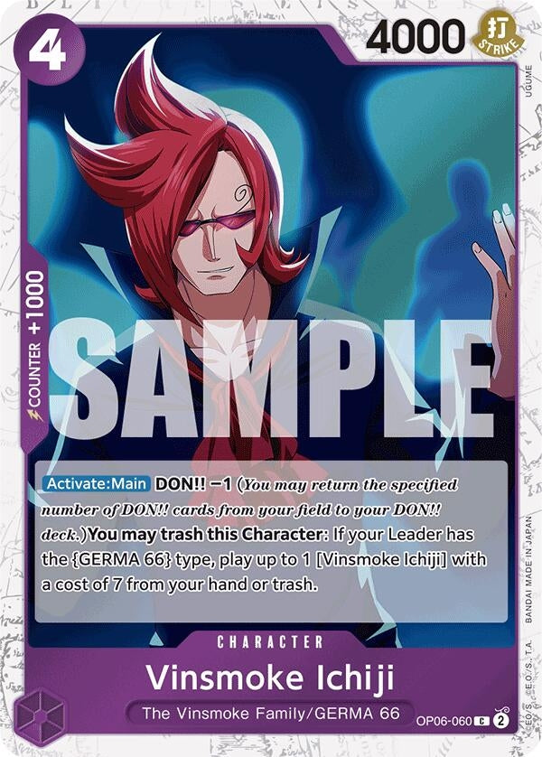 Image for Vinsmoke Ichiji (OP06-060) (Jolly Roger Foil) (Premium Booster -The Best-) (OP06-060) - One Piece Card Game