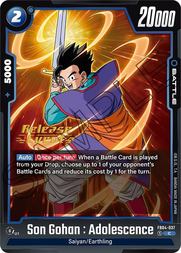 Image for Son Gohan : Adolescence - FB04-037 (Ultra Limit Release Event Cards) (FB04-037) - Dragon Ball Super: Fusion World