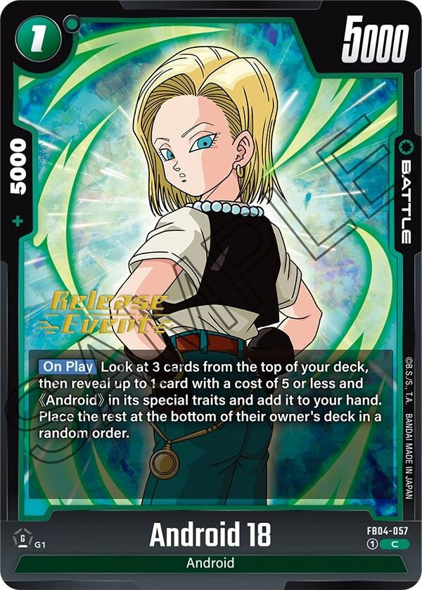 Image for Android 18 (Ultra Limit Release Event Cards) (FB04-057) - Dragon Ball Super: Fusion World