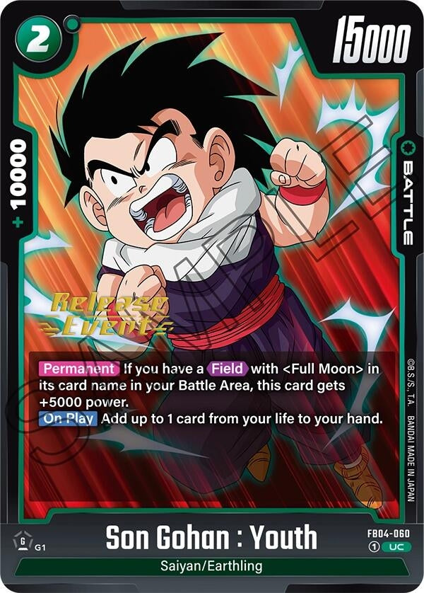 Image for Son Gohan : Youth (Ultra Limit Release Event Cards) (FB04-060) - Dragon Ball Super: Fusion World