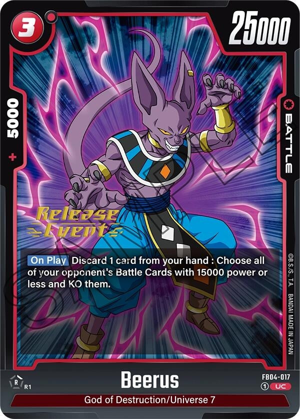 Image for Beerus (Ultra Limit Release Event Cards) (FB04-017) - Dragon Ball Super: Fusion World