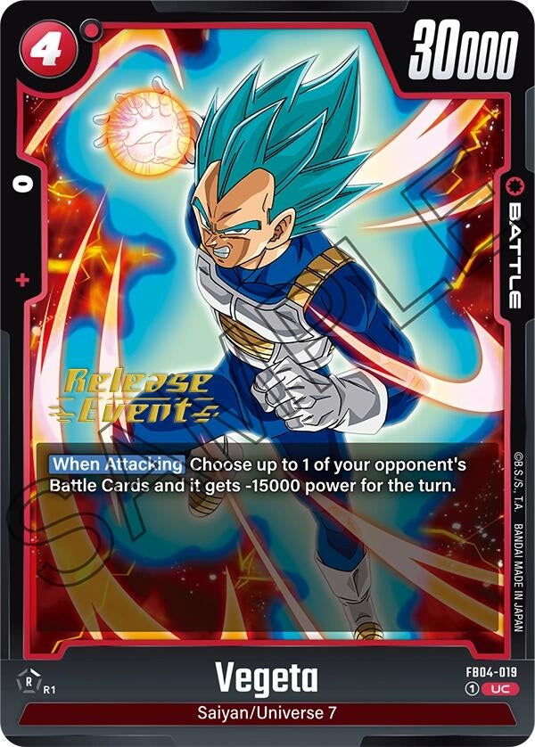 Image for Vegeta - FB04-019 (Ultra Limit Release Event Cards) (FB04-019) - Dragon Ball Super: Fusion World