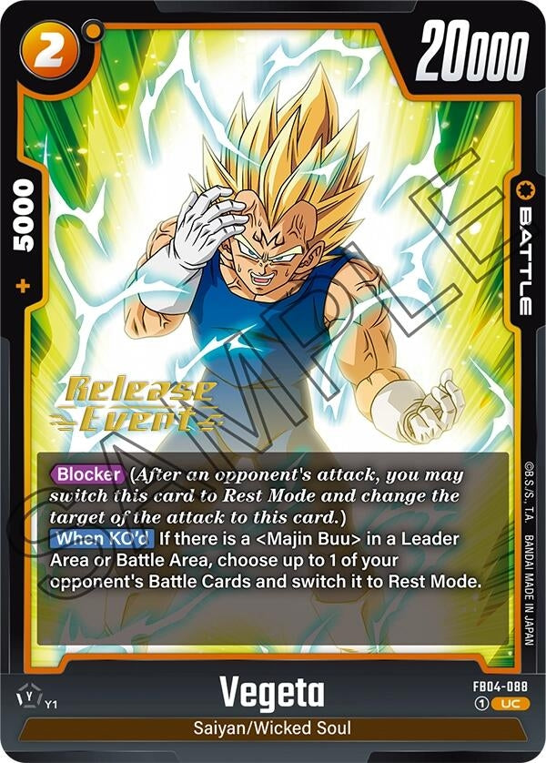 Image for Vegeta - FB04-088 (Ultra Limit Release Event Cards) (FB04-088) - Dragon Ball Super: Fusion World