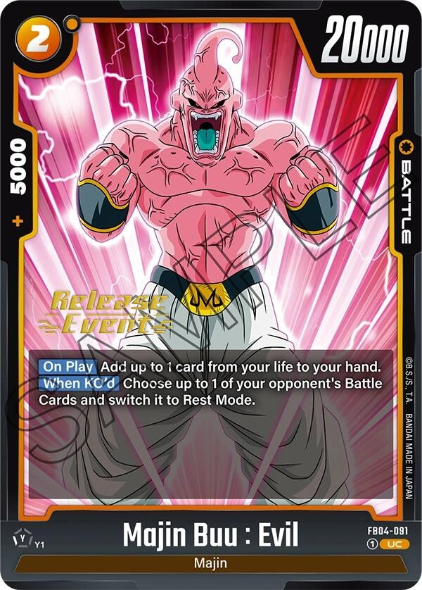 Image for Majin Buu : Evil - FB04-091 (Ultra Limit Release Event Cards) (FB04-091) - Dragon Ball Super: Fusion World