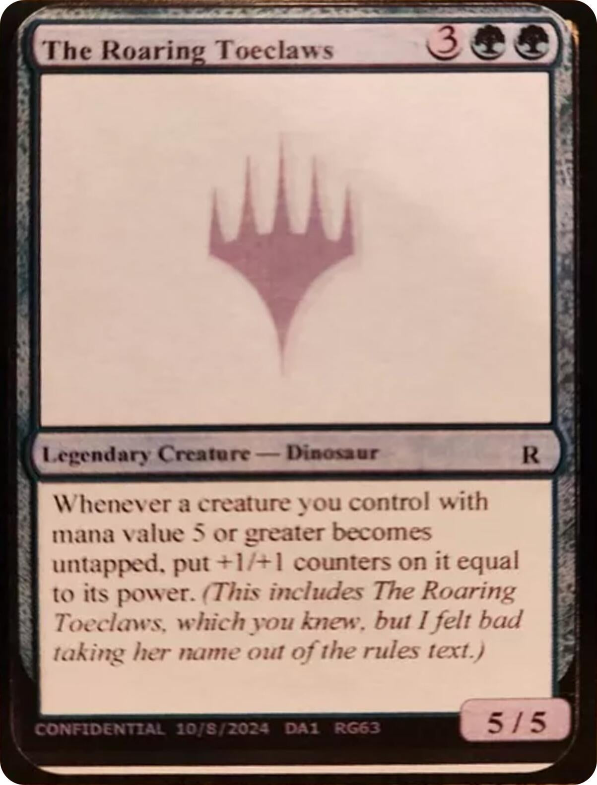 Image for The Roaring Toeclaws (Un-Known Event Playtest Cards) - Magic: The Gathering