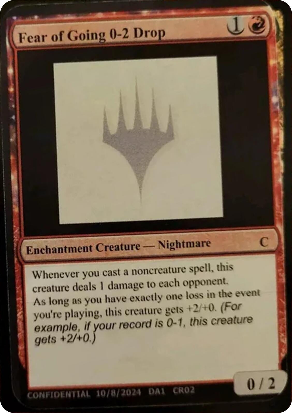 Image for Fear of Going 0-2 Drop (Un-Known Event Playtest Cards) - Magic: The Gathering