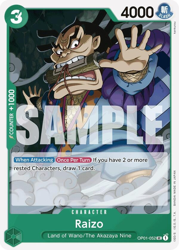 Image for Raizo (Reprint) (Premium Booster -The Best-) (OP01-052) - One Piece Card Game