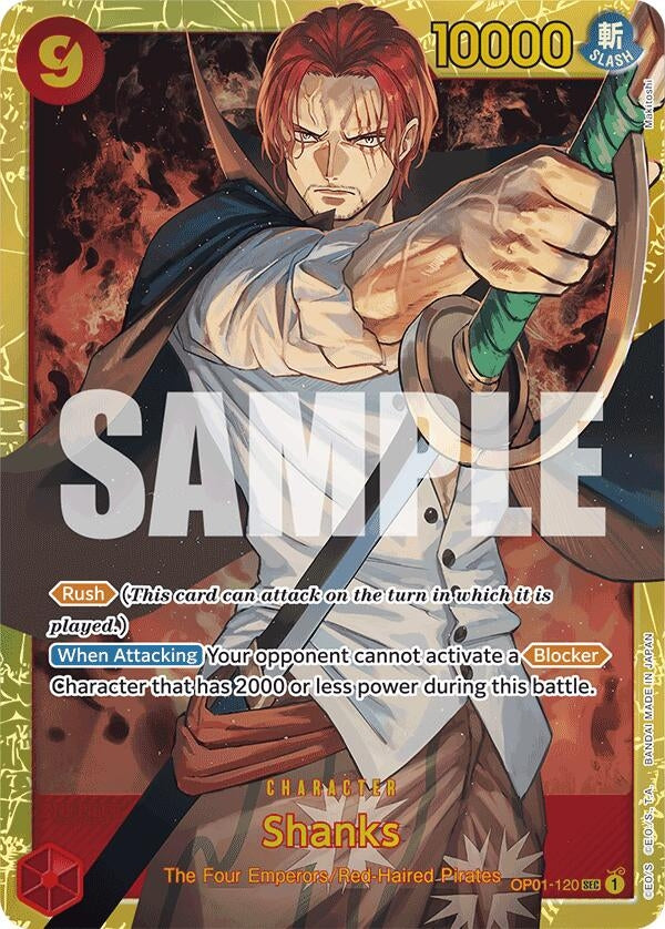 Image for Shanks (OP01-120) (Reprint) (Premium Booster -The Best-) (OP01-120) - One Piece Card Game