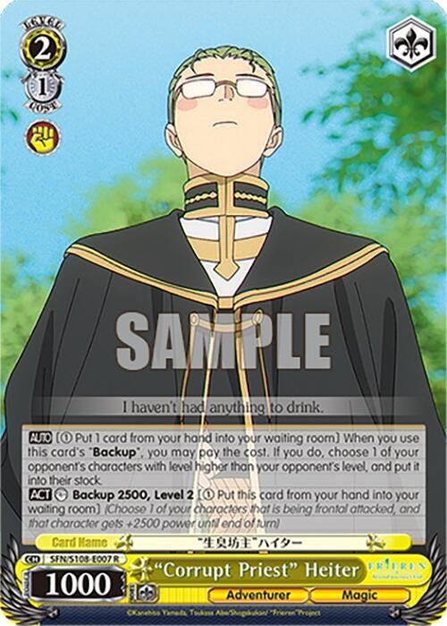 Image for "Corrupt Priest" Heiter (Frieren: Beyond Journey’s End) (SFN/S108-E007 R) - Weiss Schwarz