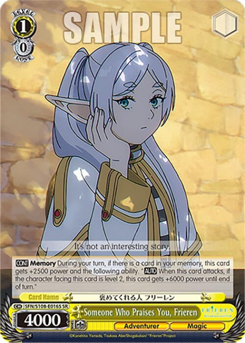 Image for Someone Who Praises You, Frieren (SR) (Frieren: Beyond Journey’s End) (SFN/S108-E016S SR) - Weiss Schwarz
