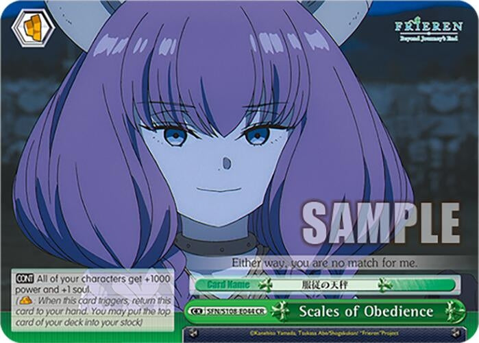 Image for Scales of Obedience (Frieren: Beyond Journey’s End) (SFN/S108-E044 CR) - Weiss Schwarz