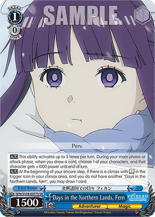 Image for Days in the Northern Lands, Fern (SR) (Frieren: Beyond Journey’s End) (SFN/S108-E077S SR) - Weiss Schwarz