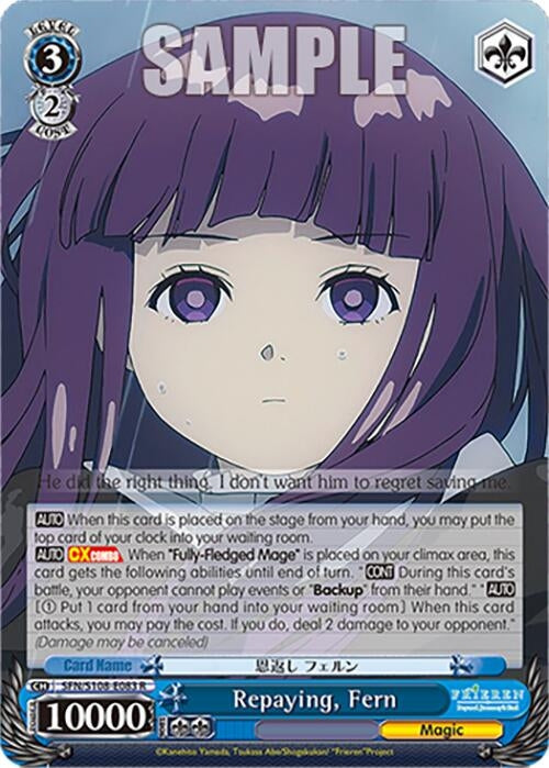 Image for Repaying, Fern (Frieren: Beyond Journey’s End) (SFN/S108-E083 R) - Weiss Schwarz